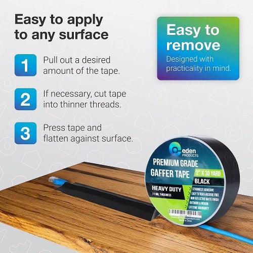 2 X 30 Yards Professional Grade Gaffer Tape Multipurpose Tape, No Residue, Matte Finish, Waterproof, Indoor/Outdoor, Heavy Duty Non-Reflective - 2 Pack - Toytexx 2 X 30 Yards Professional Grade Gaffer Tape Multipurpose Tape, No Residue, Matte Finish, Waterproof, Indoor/Outdoor, Heavy Duty Non-Reflective - 2 Pack - Toytexx